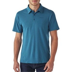 Patagonia Cactusflats Polo Shirt Men's Size Medium Blue UPF Sun Protection